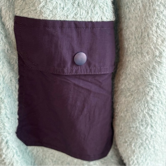 Outerknown Skyline Fleece Sherpa Jacket Blue Turquoise Shacket Shirt Mens Large - Picture 6 of 12